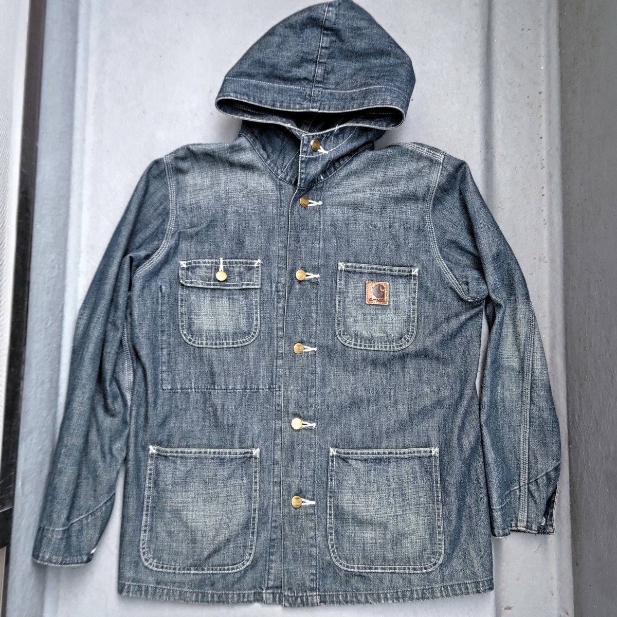 正規品! Carhartt フーディ デニムカバーオール【M】 ビンテージ
