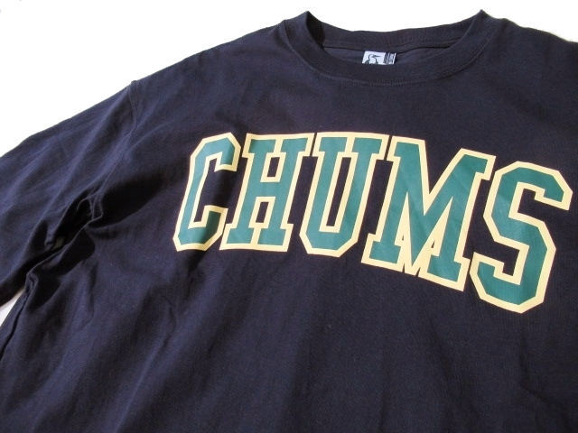チャムス/CHUMS　オーバーサイズドチャムスカレッジＴシャツ リサイクルコットン 大きめＴシャツ CH01-2180 ブラック Lサイズ_画像2