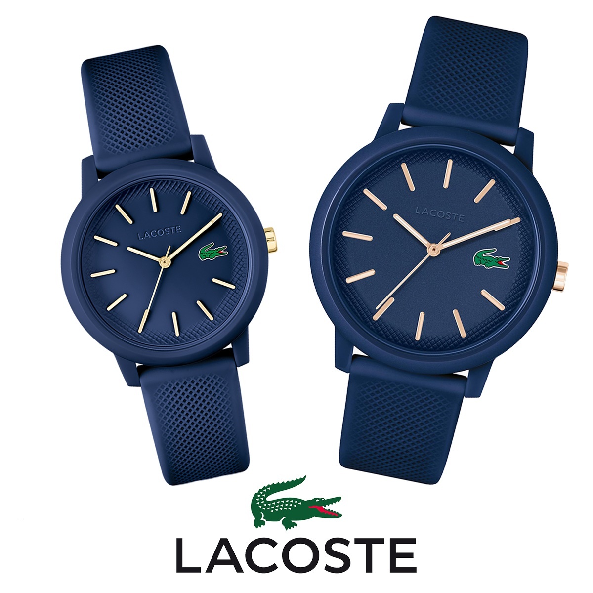 Lacoste ラコステ ペアウォッチ　セット ネイビー レディース メンズ 腕時計 ラバー アナログ 防水 スポーツ 女性 2001271 男性 2011234