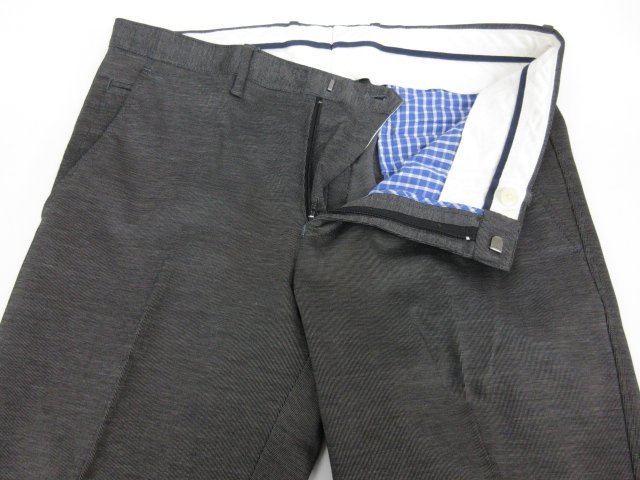 HH【トゥモローランド TOMORROWLAND】 BLUE WORK シングル3ボタン スーツ (メンズ) size46/M チャコールグレー 織柄 ◎27RMS3925_画像4