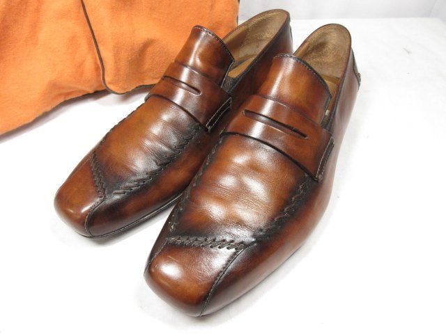 美品 【ベルルッティ BERLUTI】 0019 ステッチワーク コインローファー