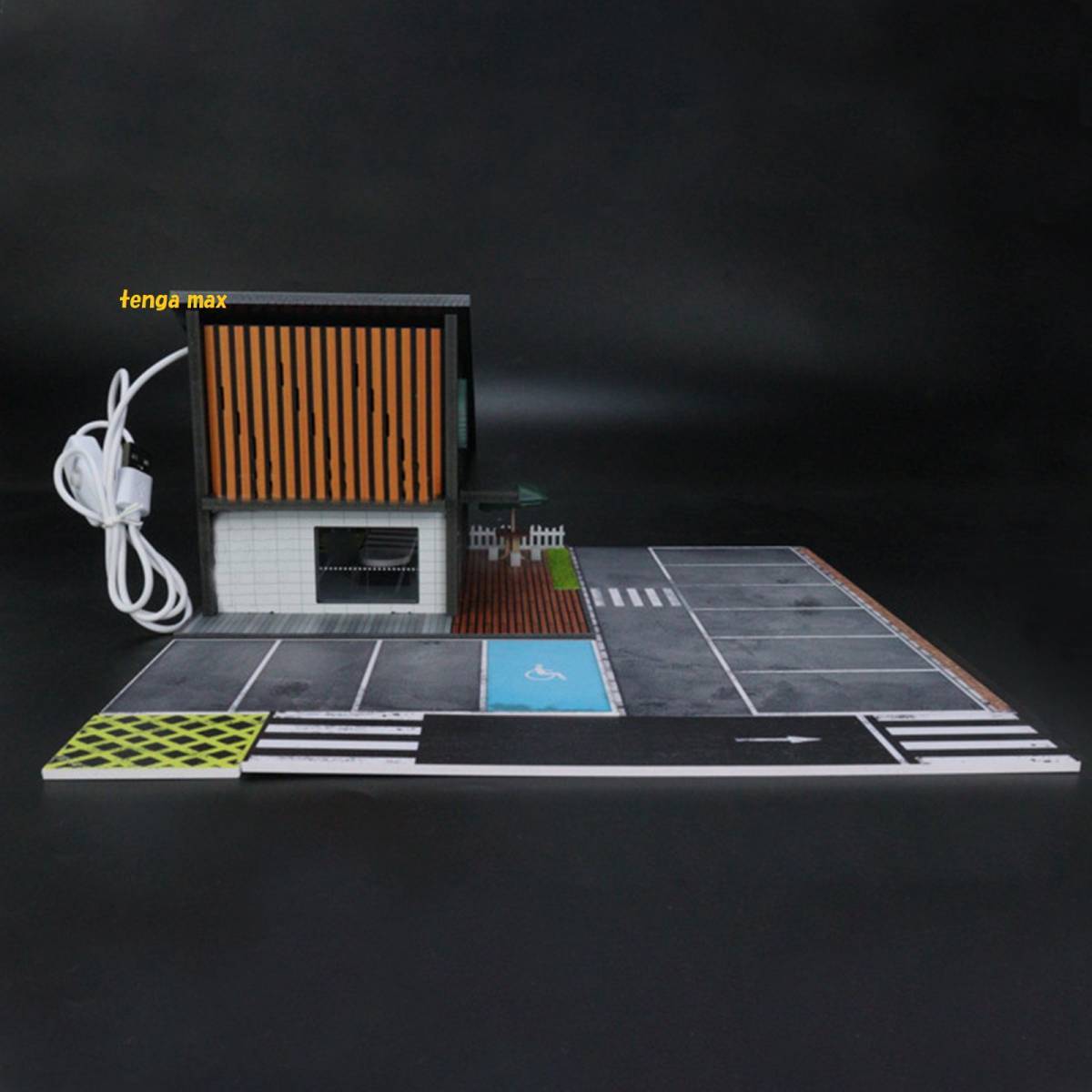  special price minicar geo llama garage 1:64 ^ townscape work LED internal organs USBji Ora master coffee shop ^ acrylic fiber PVC model D421