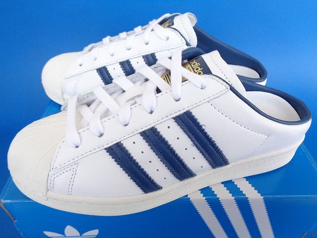 12355 24■新品 箱 21年製 adidas superstar 80s MULE アディダス スーパースター ミュール クロッグ サンダル スニーカー 紺 24 FX5859_画像1