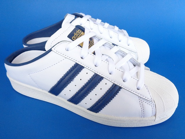 12355 24■新品 箱 21年製 adidas superstar 80s MULE アディダス スーパースター ミュール クロッグ サンダル スニーカー 紺 24 FX5859_画像2