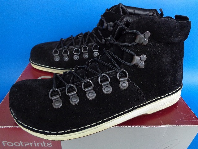 12409■新品 箱付き Birkenstock FOOTPRINTS ビルケンシュトック フットプリント 黒 ブーツ 41 26.5 ミッドランド レースアップ_画像1