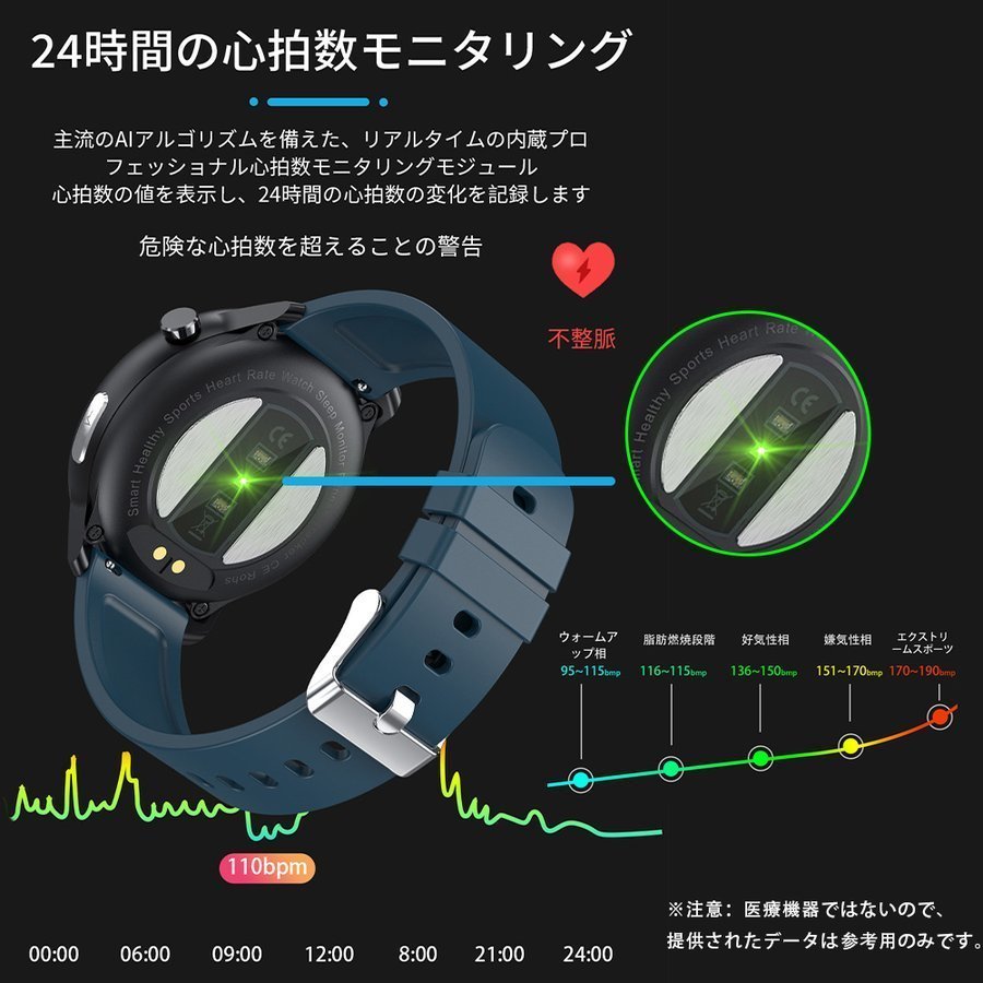  immediate payment smart watch made in Japan sensor heart electro- map body temperature measurement heart . blood pressure . middle oxygen concentration total accurate . number Japanese instructions IP68 waterproof wristwatch bracele 