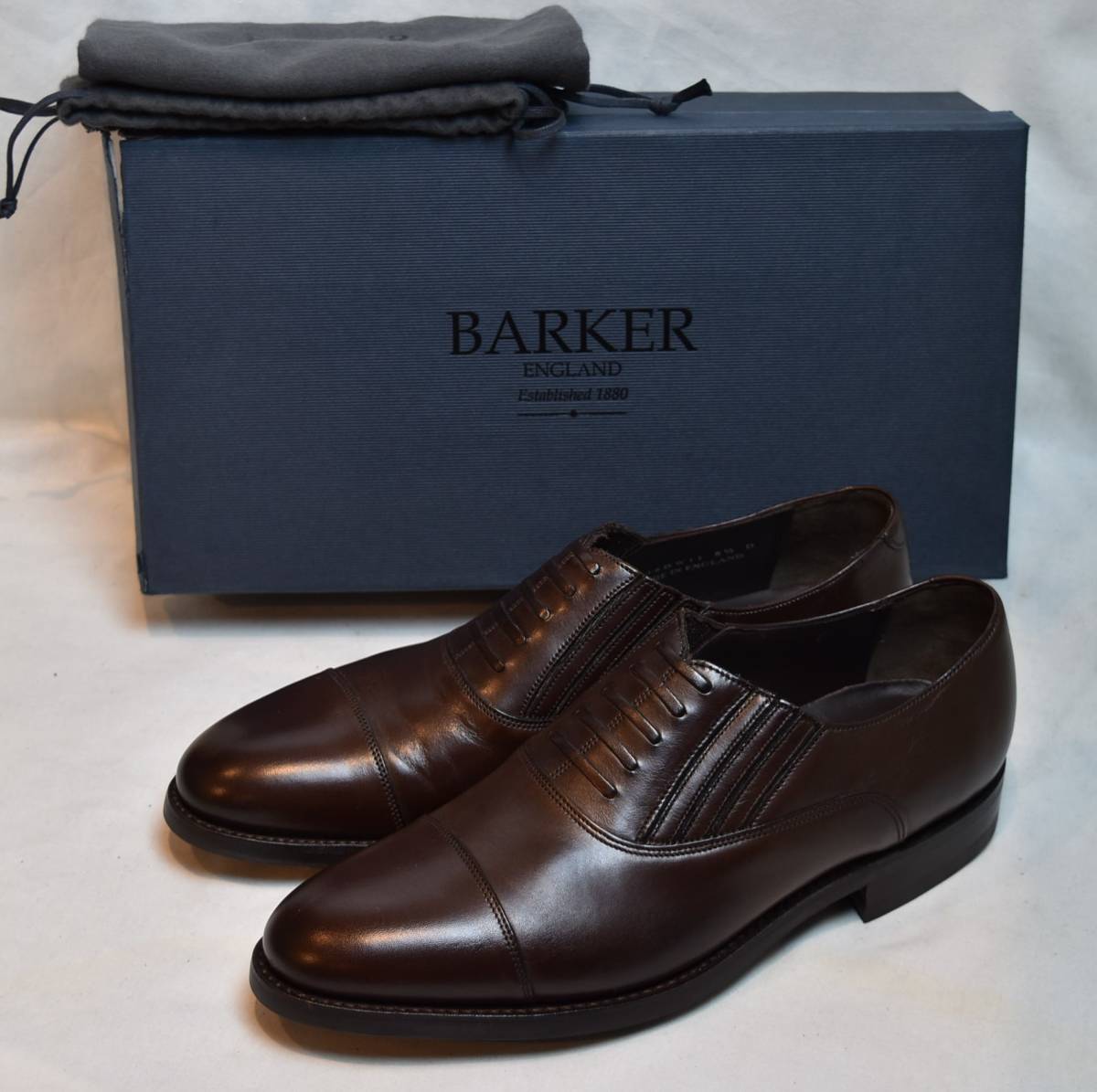 SALE!! BARKER 4534DW11 Barker Goodyear тип со вставкой из резинки туфли без застежки темный walnut машина fUK8.5 27cm соответствует не использовался товар Англия производства 