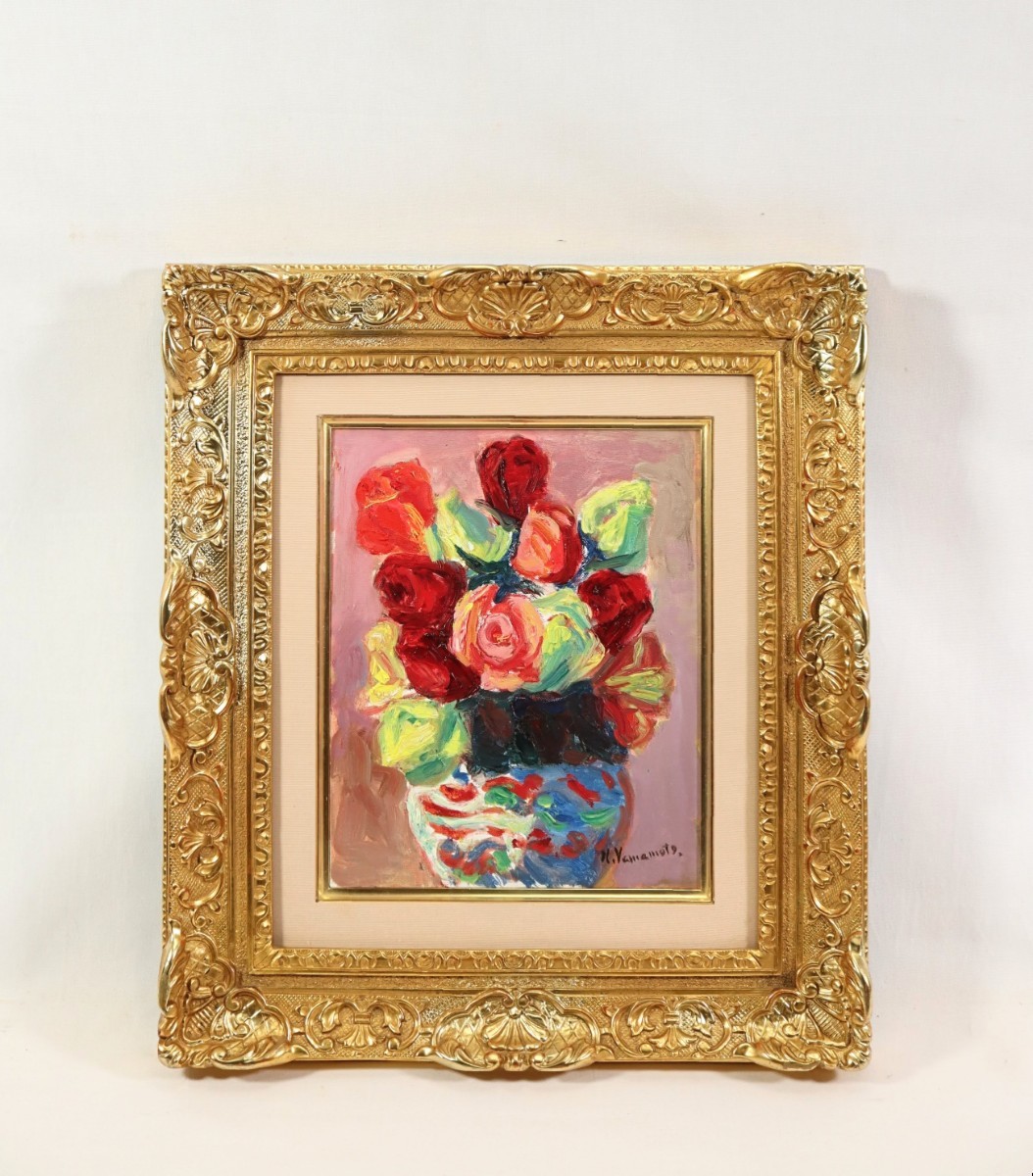 Yahoo!オークション - 真作 山本直治 油彩「薔薇」画寸 22cm Yahoo!オークション - 真作 山本直治 油彩「薔薇」画寸 22cm