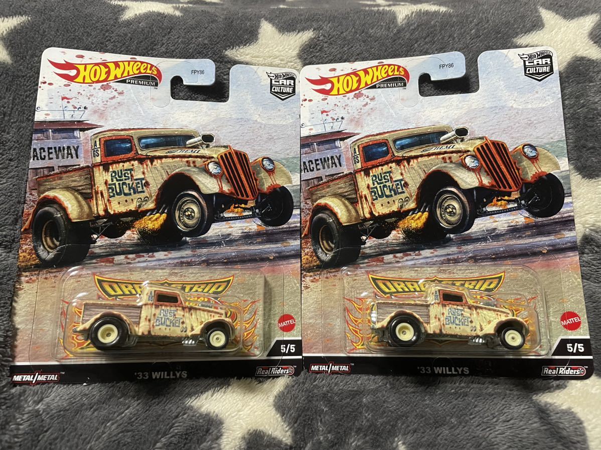 2台 ドンキホーテ限定 ホットウィール ’33 WILLYS HotWheels ウィリス DRAG STRIP DEMONS ドラッグストリップデーモンズ mooneyes ムーンの画像1