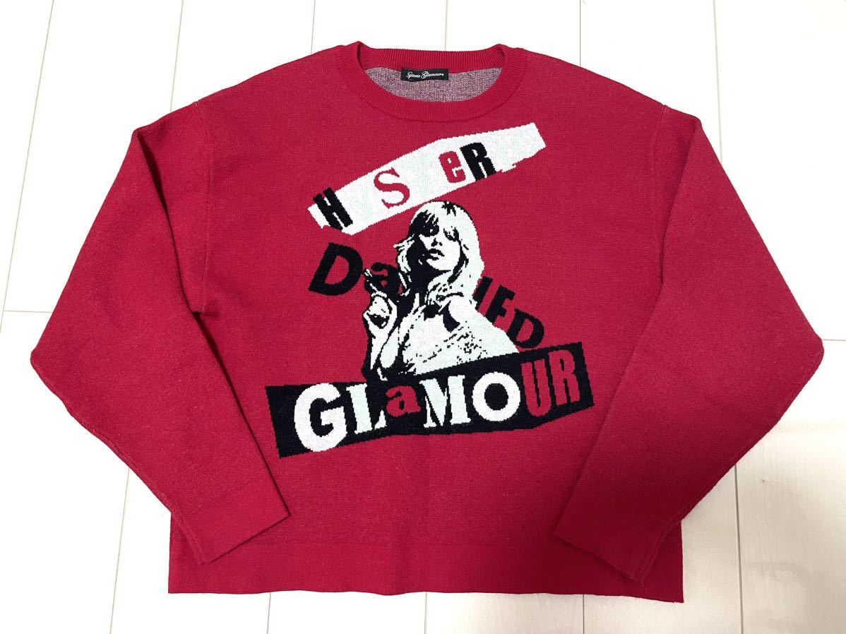  regular price 26,400 jpy HYSTERIC GLAMOUR Hysteric Glamour knitted sweater girl beautiful goods DAMNEDja card pull over NO.40901