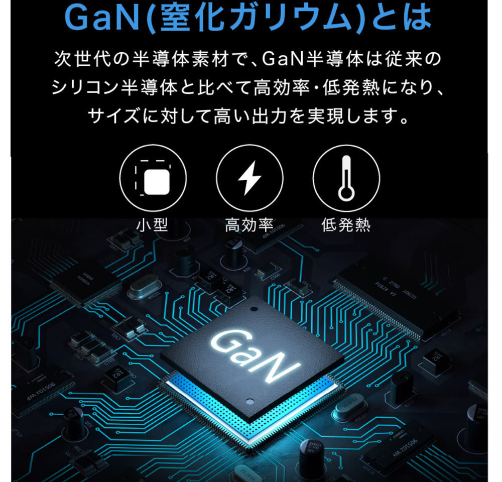 AC-USBアダプタ AC-USB充電器 2ポート Type-A＆C GaN 65W グリーンハウス GH-ACU2GDC-WH/3169/送料無料_画像6