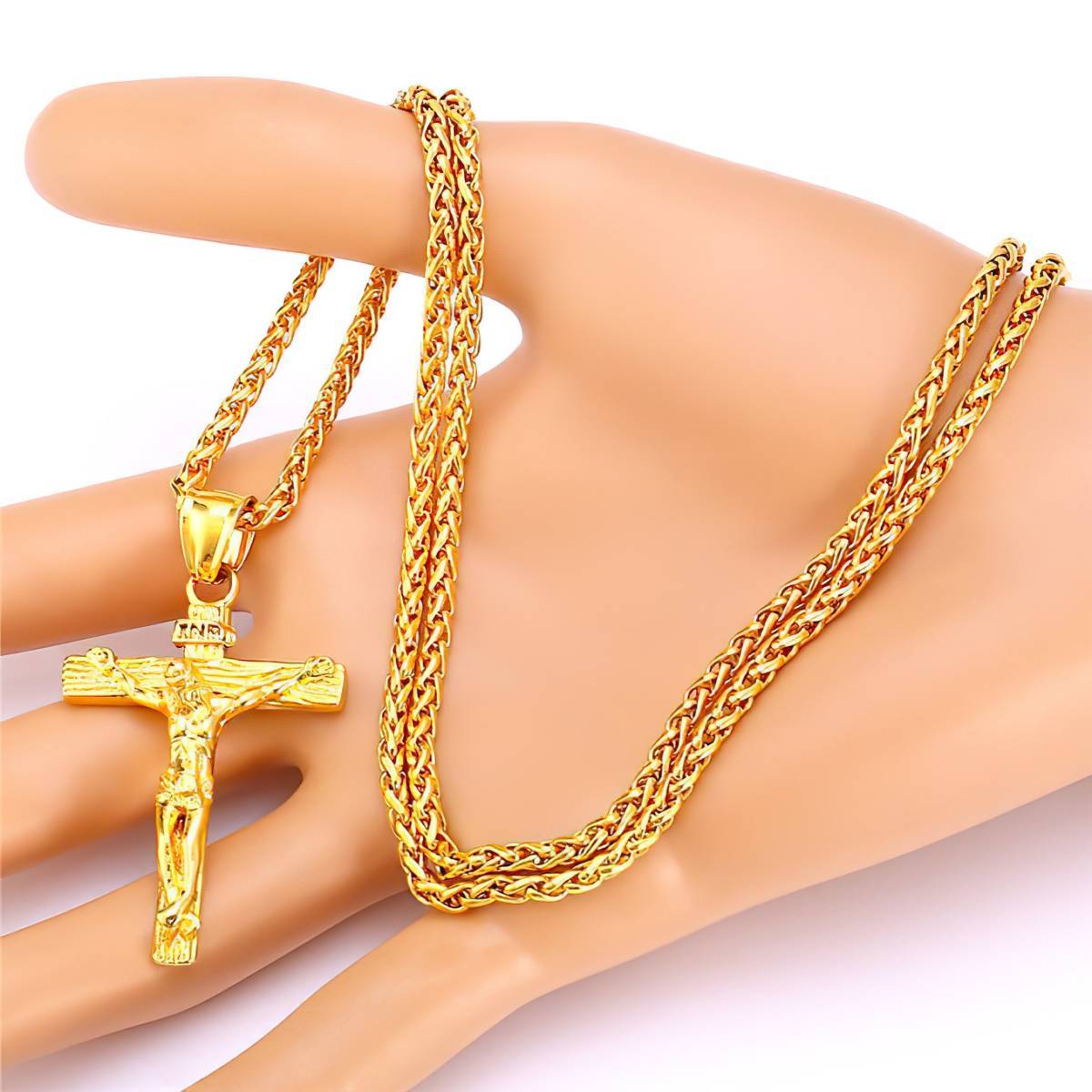 十字架 ネックレス クロス ネックレス 18kgp gold necklace １８ｋ鍍金 ゴールド ネックレス 309の画像2
