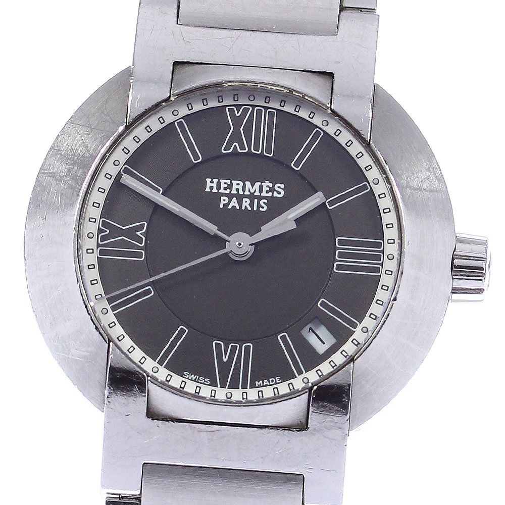 ☆訳あり 【HERMES】エルメス ノマード デイト No1.210 オートクォーツ レディース_741386【ev15】