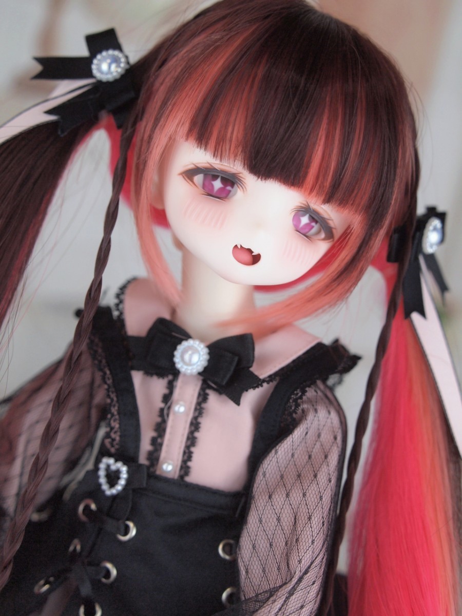 【ぐるぐる】DDH-27 SW肌 ドルフィードリーム MDD Dollfie Dream カスタムヘッド + 碁石アイ2種 + 舌パーツ パテ盛り ※難有り_画像9