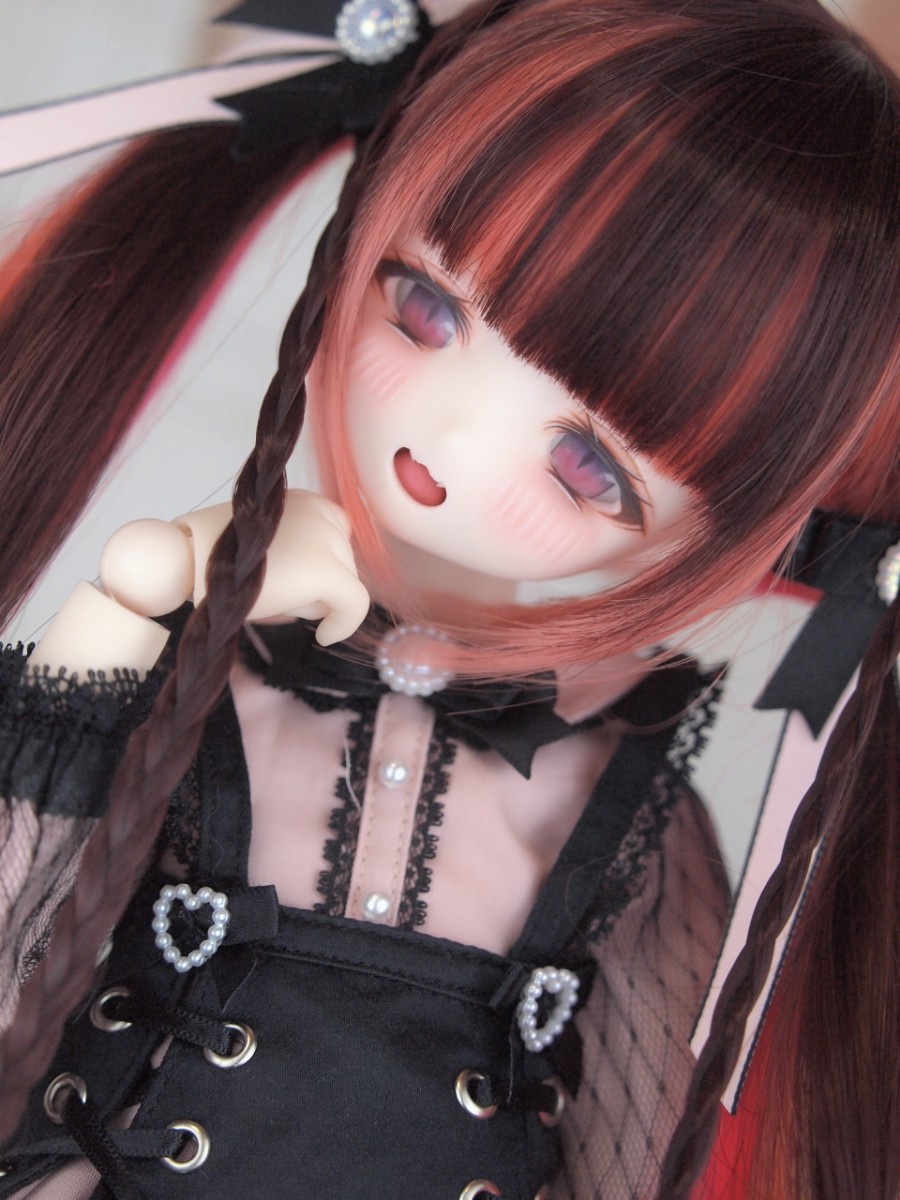 【ぐるぐる】DDH-27 SW肌 ドルフィードリーム MDD Dollfie Dream カスタムヘッド + 碁石アイ2種 + 舌パーツ パテ盛り ※難有り_画像5