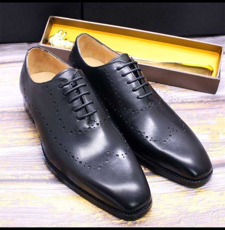 25.5cm高品質本革 ビジネスシューズ ブローグシューズ 内羽根 高級紳士靴