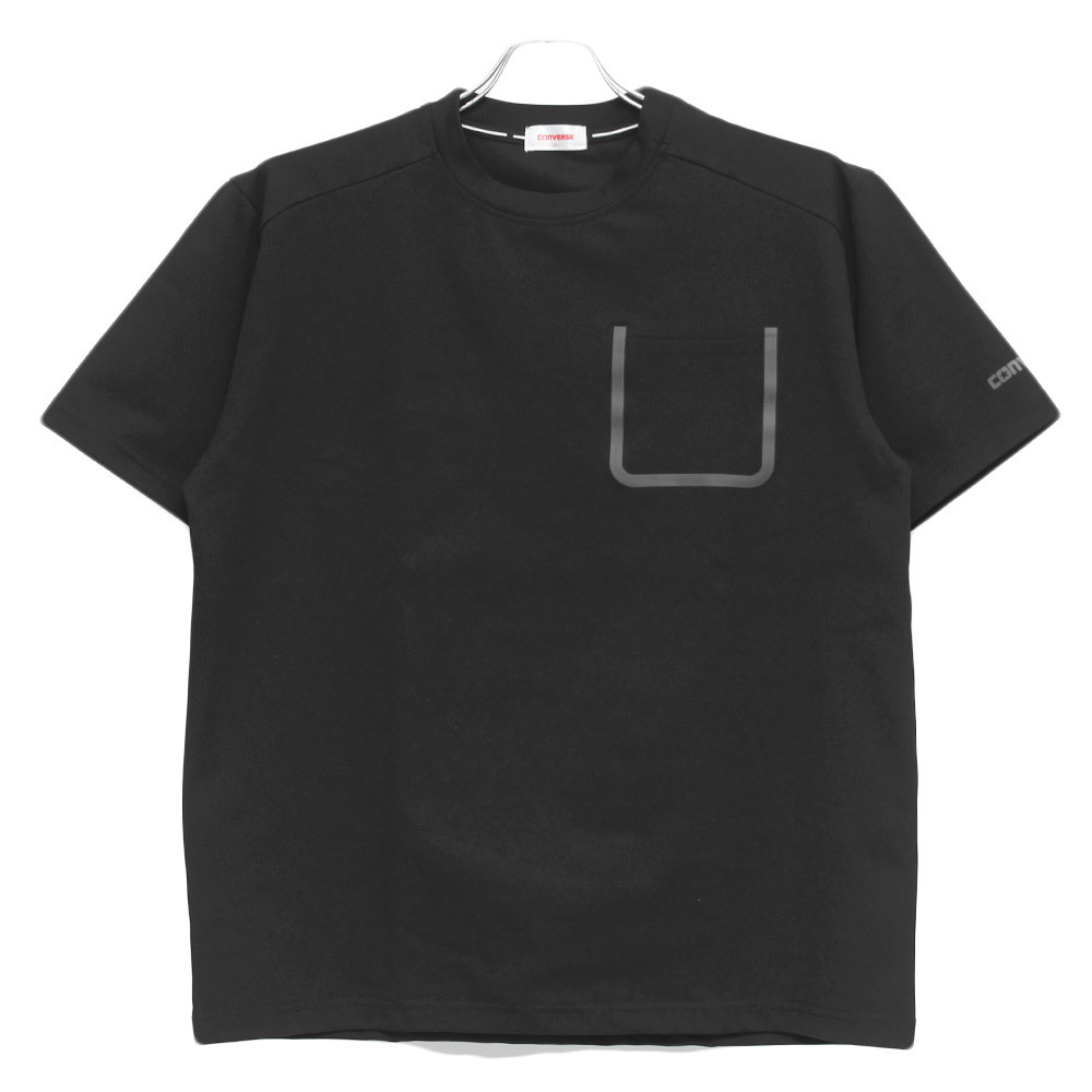 【新品】 3L ブラック コンバース(CONVERSE) 半袖 Tシャツ メンズ 大きいサイズ 圧着 ポケット サイド ロゴ プリント ドライ 吸汗速乾 クル_画像3