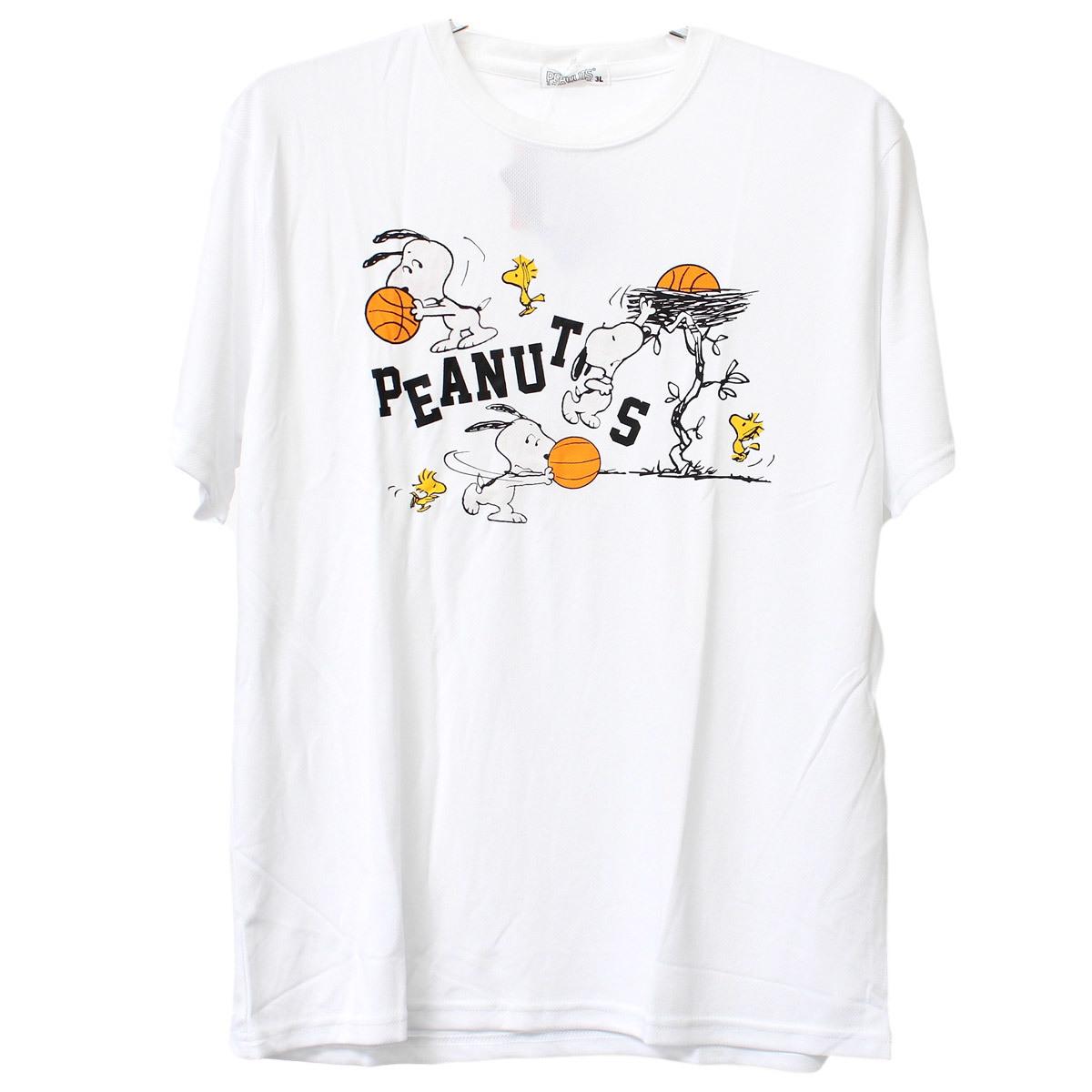【新品】 3L ホワイト PEANUTS(ピーナッツ) 半袖 Tシャツ メンズ 大きいサイズ SNOOPY スヌーピー プリント ドライ 吸汗速乾 カットソー_画像3