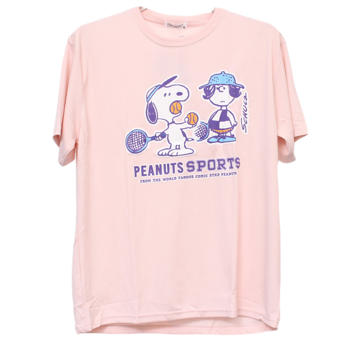 【新品】 4L ピンク PEANUTS(ピーナッツ) 半袖 Tシャツ メンズ 大きいサイズ SNOOPY スヌーピー プリント ドライ 吸汗速乾 カットソー_画像3
