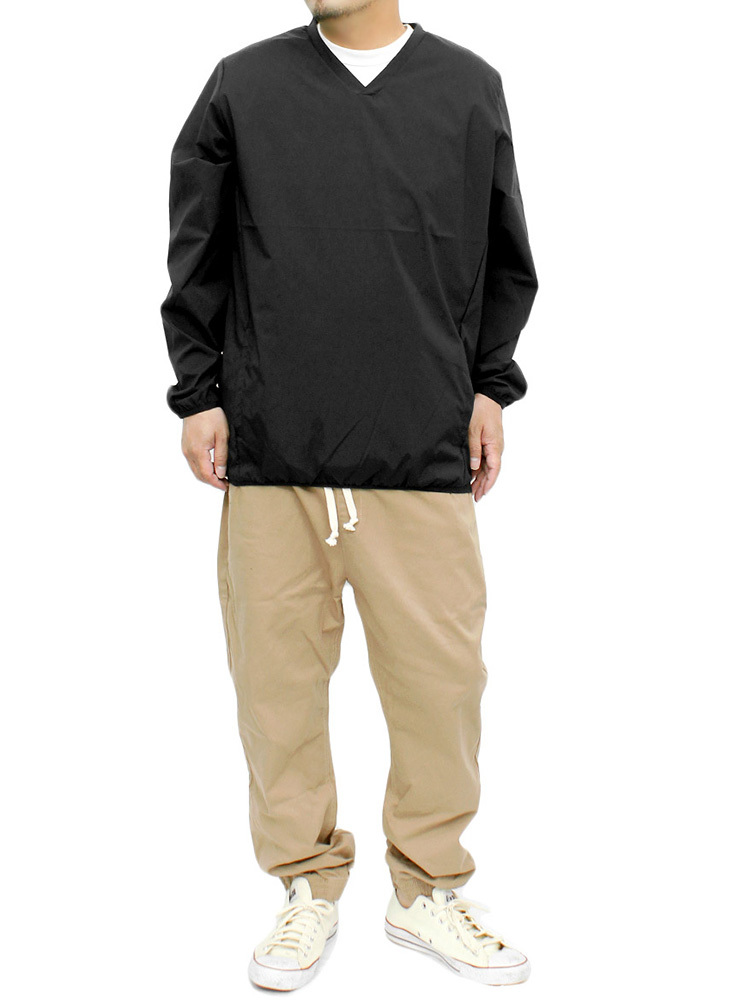 【新品】 5L ブラック 長袖 Tシャツ メンズ 大きいサイズ Vネック 速乾 ドライ ストレッチ ピステ ポケット付き カットソー_画像2
