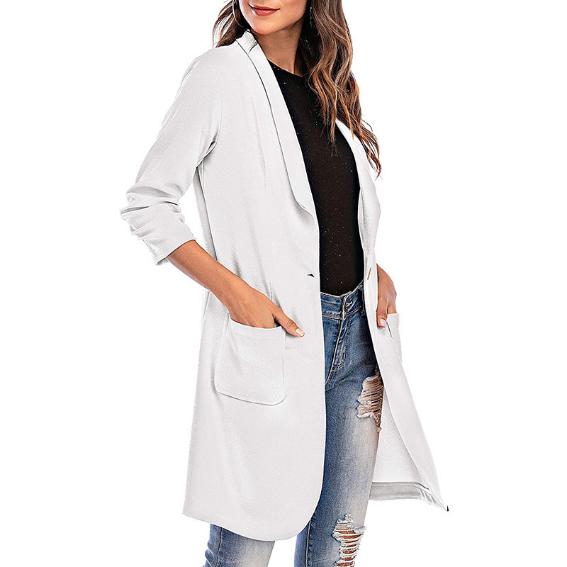  great popularity tailored jacket lady's casual suit jacket long sleeve blaser outer go in . type commuting stylish spring autumn coat S~3XL