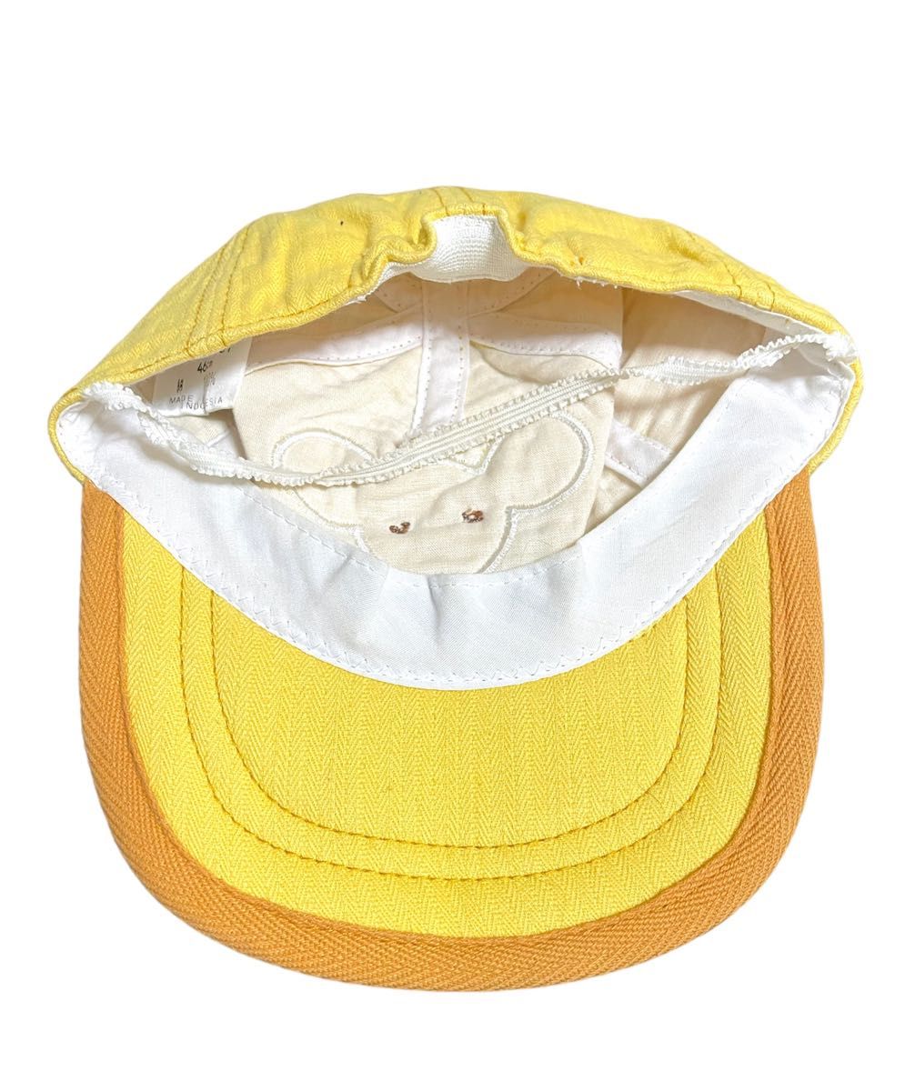 bebe べべ　子ども用　キッズ　帽子　ネズミ　黄色　46センチ