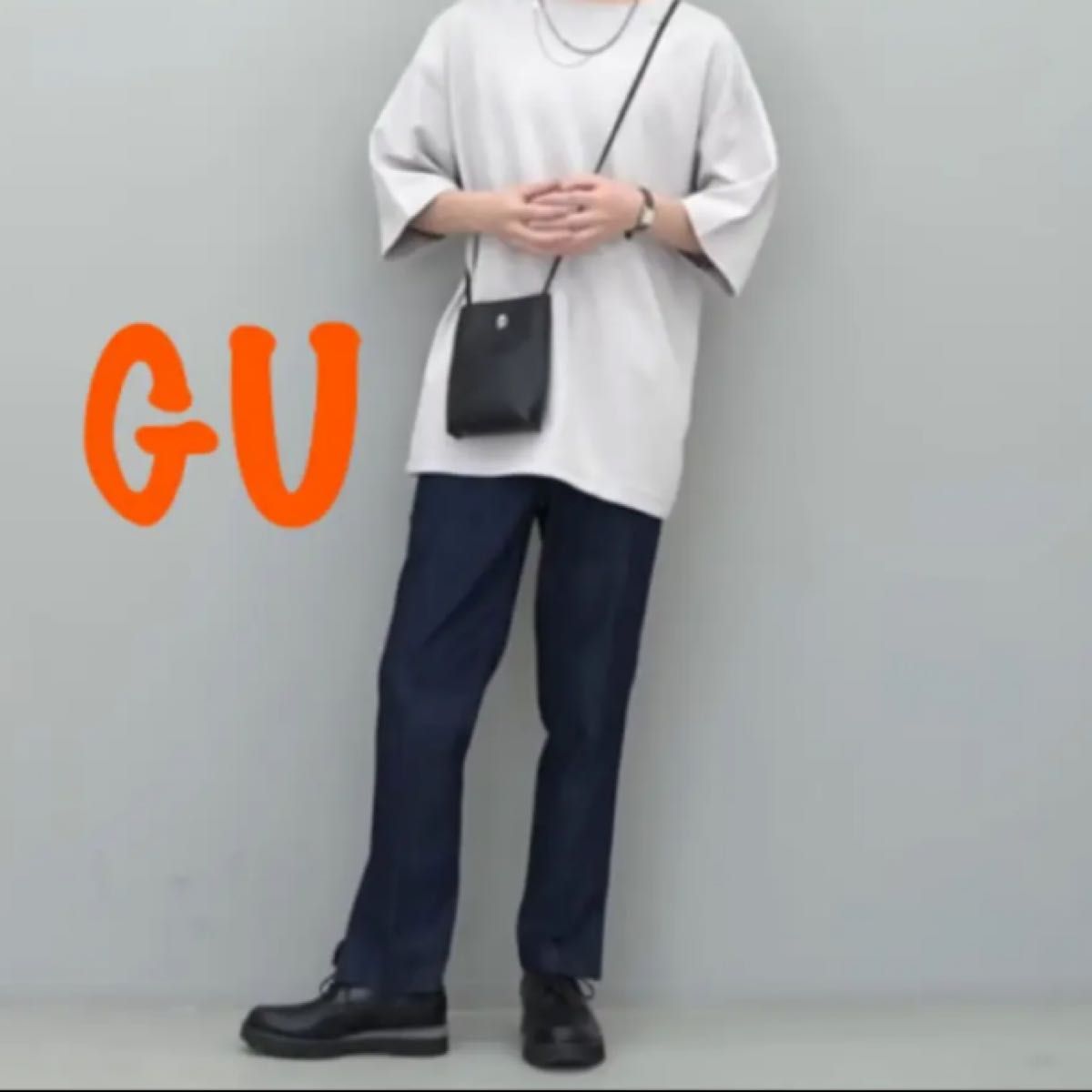 お値下げ　ジーユー　GU デニムスリムストレートシューカットパンツ　柔らかデニム