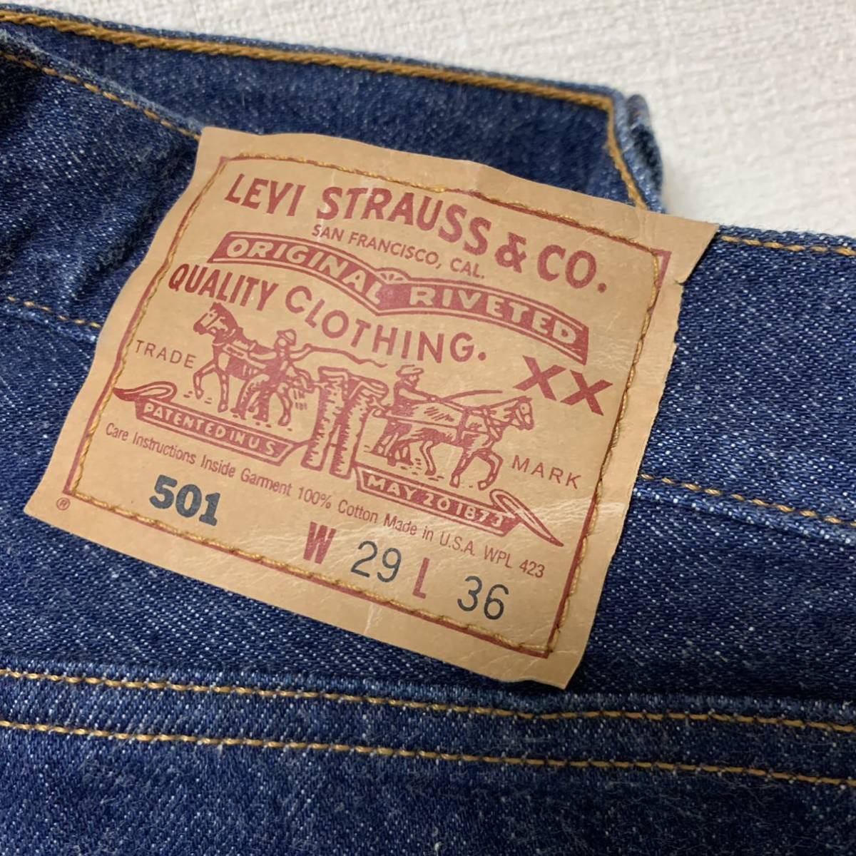 90s 90年代 levis リーバイス 501 W29 usa製 デニム 古着 vintage ヴィンテージ ビンテージ 米国製 パンツ オールド 濃紺 ジーンズ ミント_画像7