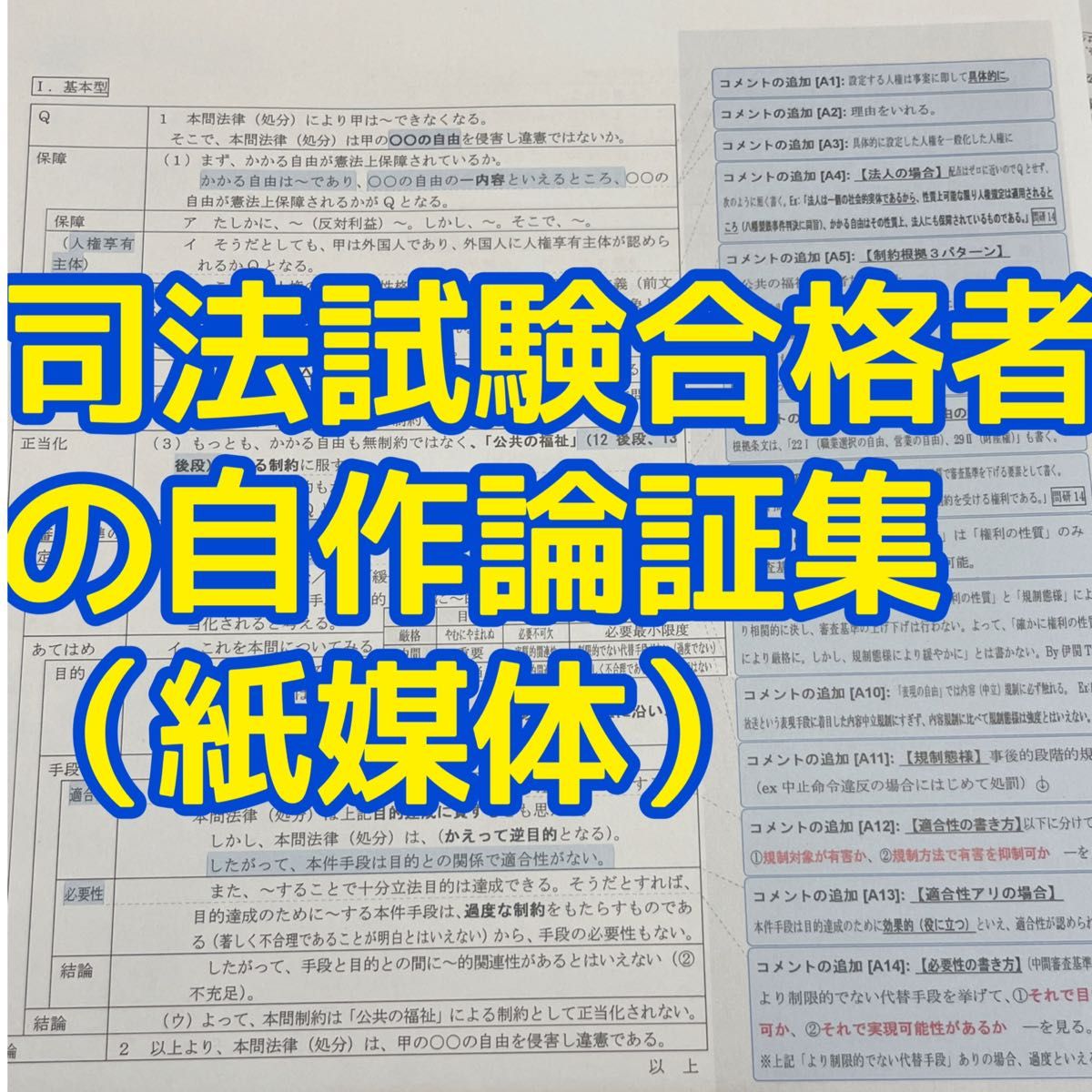 【紙媒体】司法試験合格者使用の自作論証集