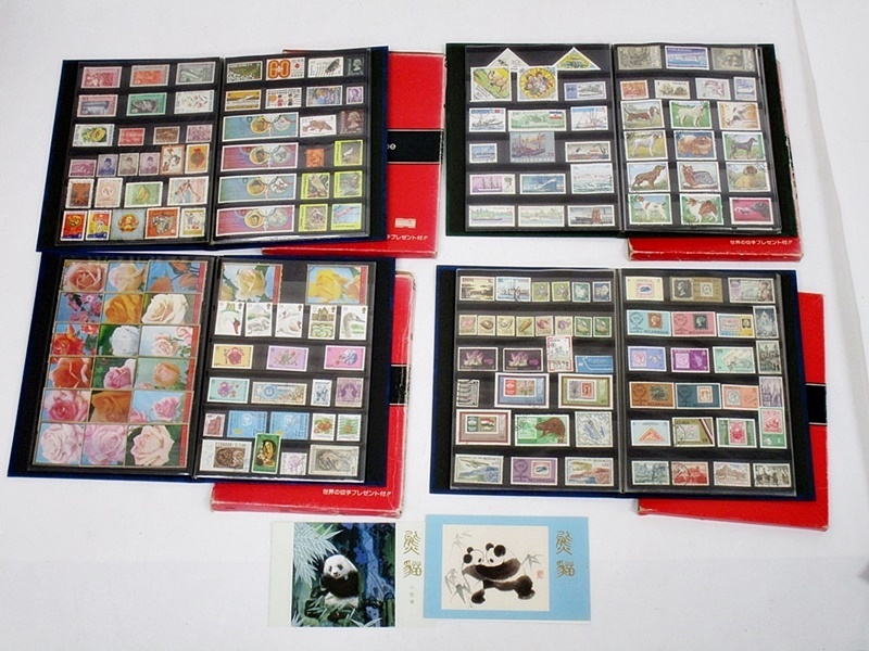 16 40-549244-14 [Y] 海外切手 外国切手 バインダー 4冊 まとめて 使用済み 日本切手含む コレクション 福40の画像1