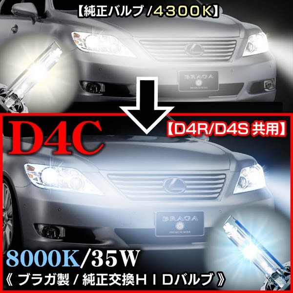 190系レクサスGS350/430/460/450h 8000K・D4C/D4R・D4S共用/タイプ1 純正交換HIDバルブ2個セット_画像3