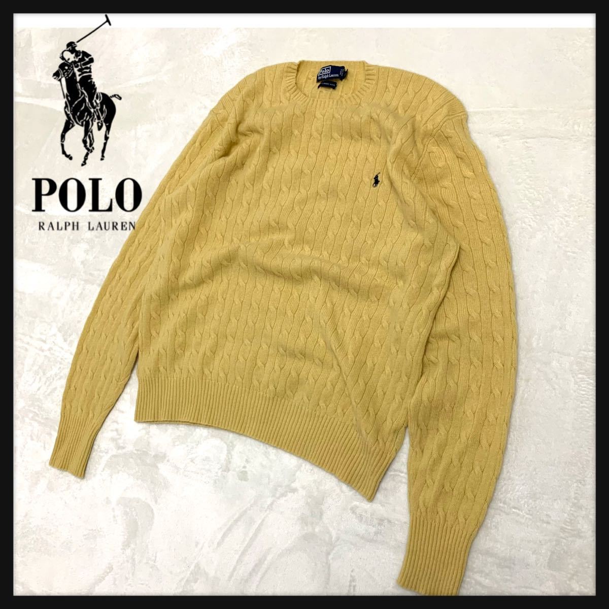 【人気】POLO by Ralph Lauren ラルフローレン クルーネック ニット セーター Lサイズ