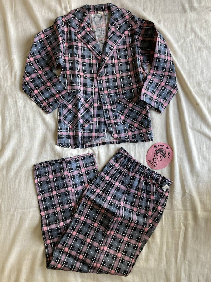 デッドストック 50s PINKY LEE ボーイズコットンセットアップスーツ 黒