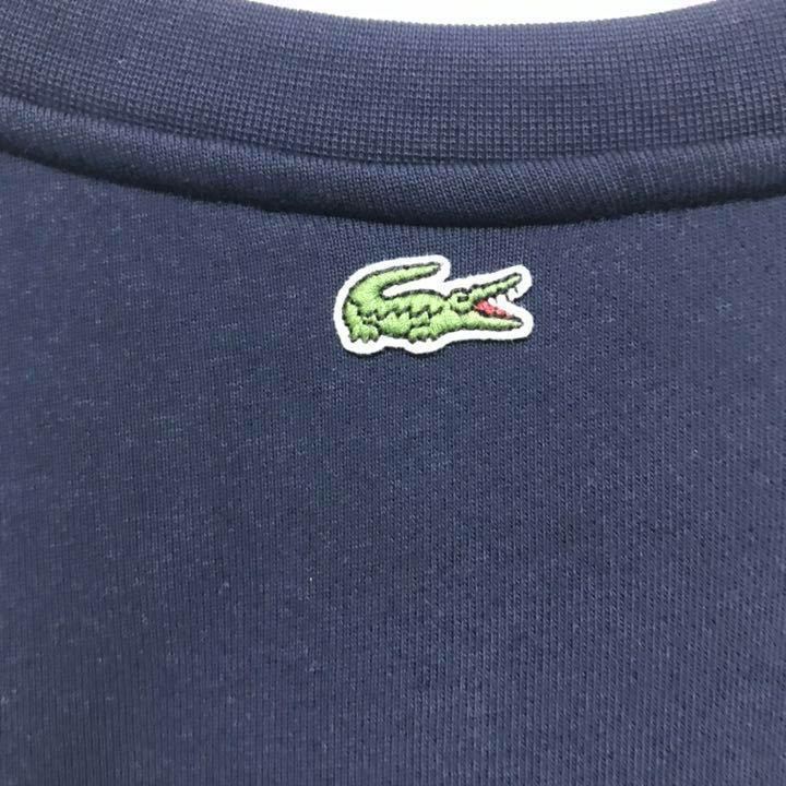 ラコステ　LACOSTE クラックワニロゴクルーネックスウェット トレーナー ネイビー 紺 サイズ4 メンズL相当　ワニロゴ　デカワニ　背面ロゴ_画像6