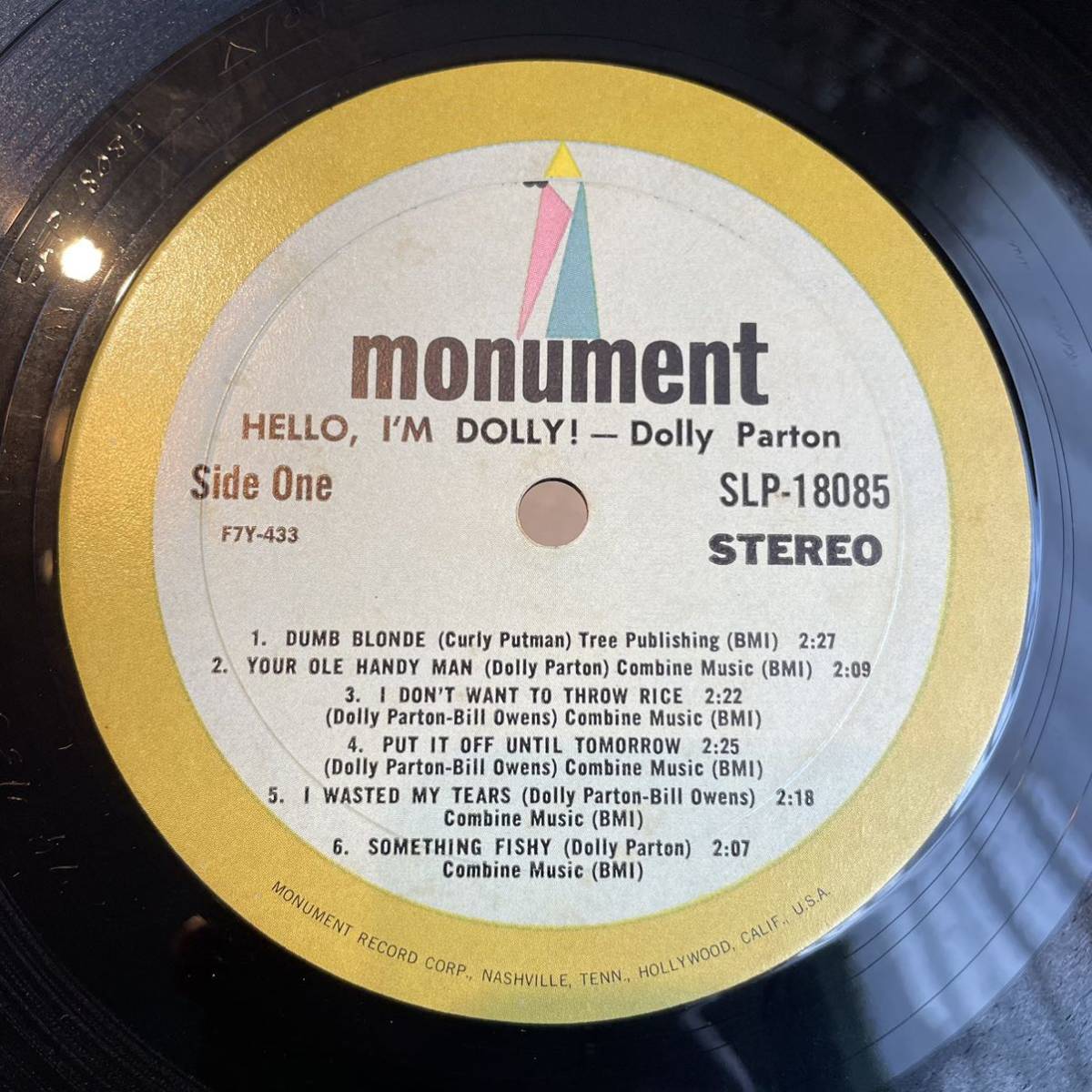 【US盤Org.レア1st】Dolly Parton Hello, I'm Dolly (1967) Monument SLP18085の画像4