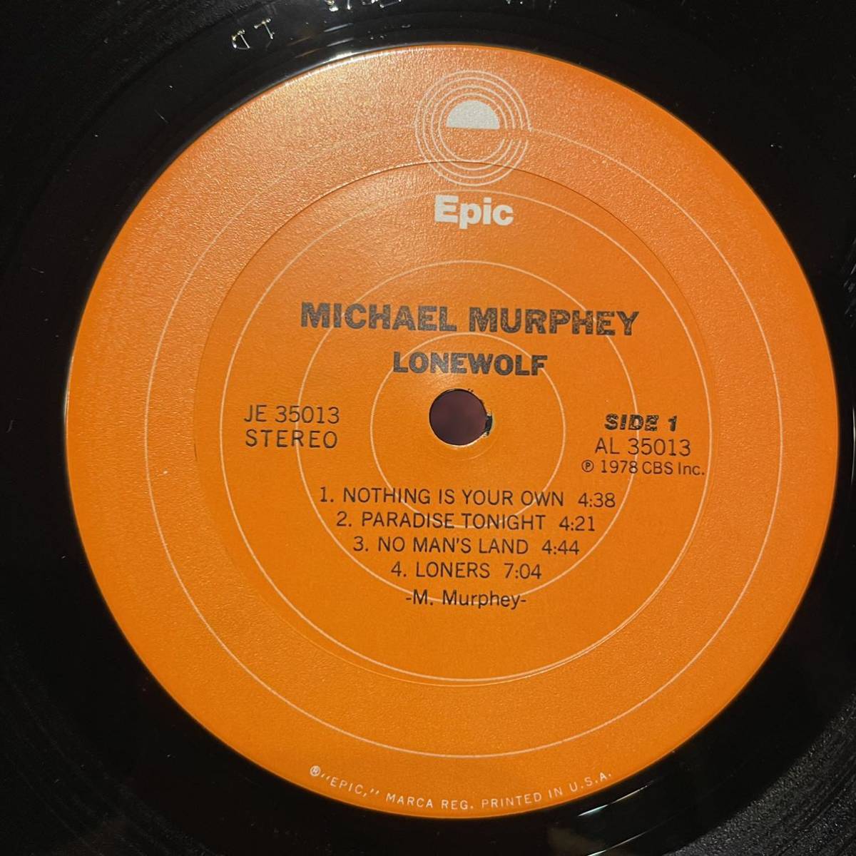 【US盤Org.Promo】Michael Murphey Lone Wolf (1978) Epic JE 35013_画像5