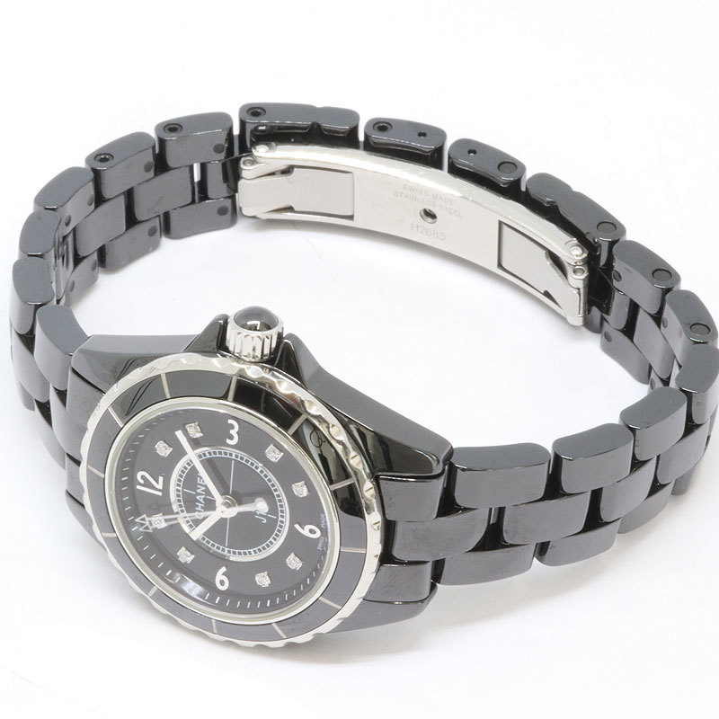 chanel black j12 watch