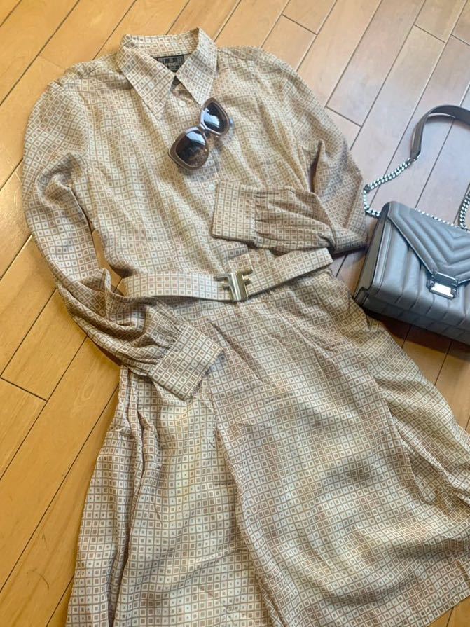 1年保証』 ロング 70年代風 ベルト付き ヴィンテージ フェンディ