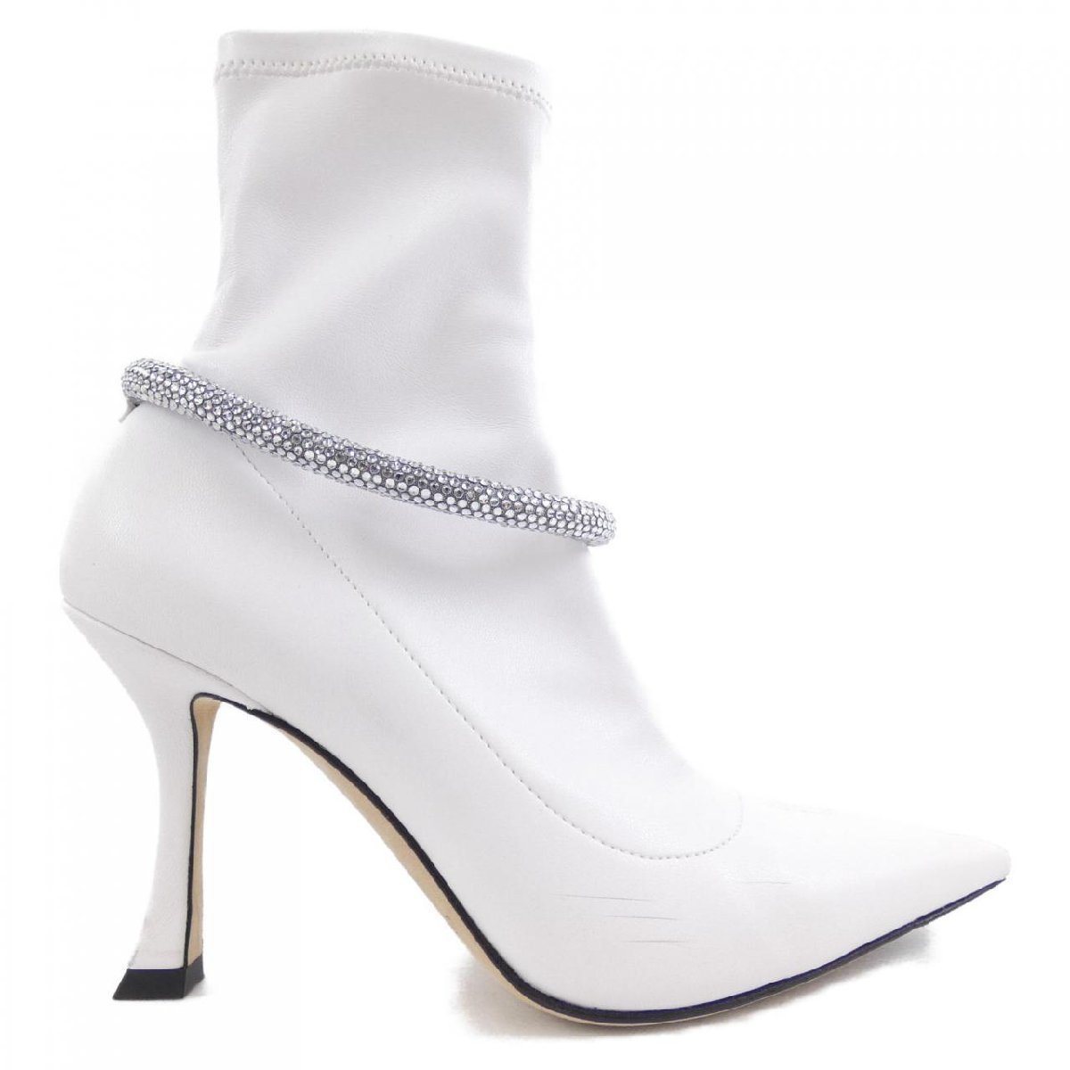 15960円 標準保証 jimmy choo ヒールジップブーツ ムートン ホワイト系