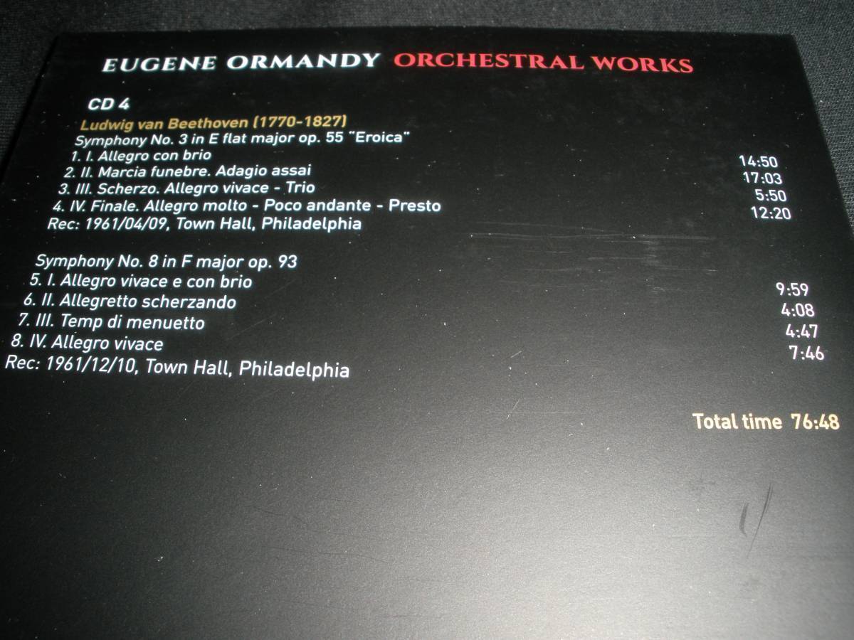 オーマンディ ベートーヴェン 交響曲 3番 英雄 8番 ステレオ フィラデルフィア管弦楽団 紙ジャケ_オーマンディ ベートーヴェン 交響曲 3&8番