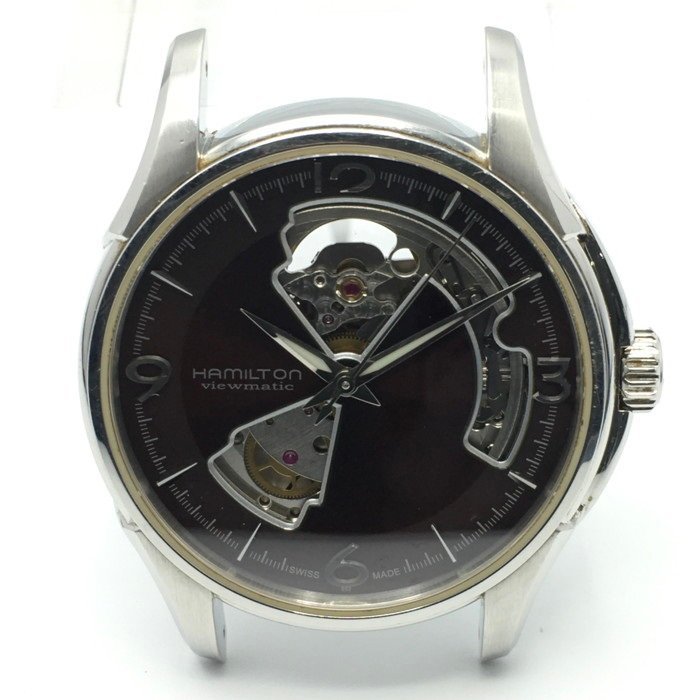 のない】 【ジャンク品】HAMILTON ハミルトン 腕時計 H325650 自動巻き 裏スケルトン ブラウン文字盤 ジャズマスターオープンハート  リンズで
