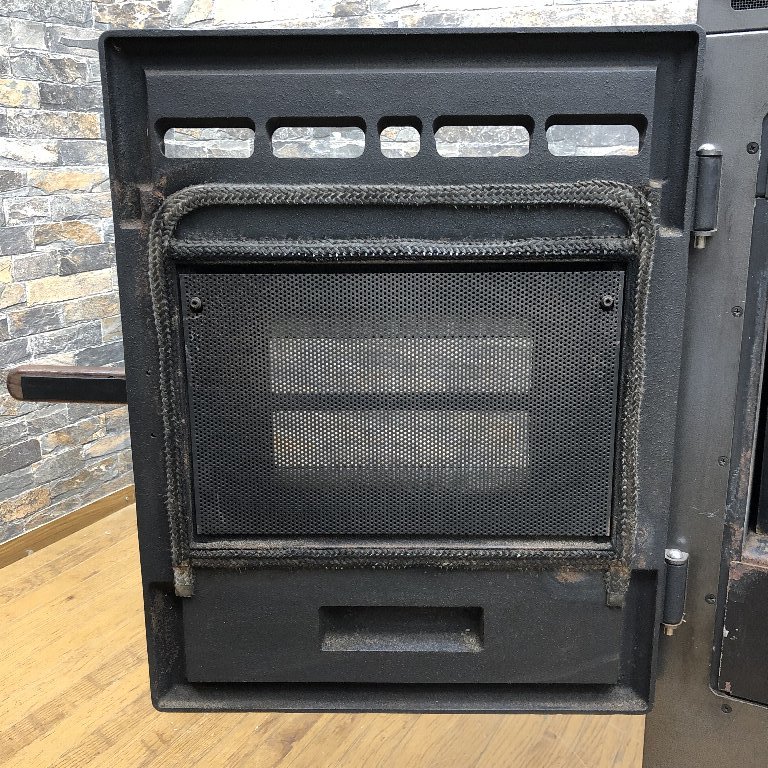 **23R046 SAKAIpe let stove SS-1 100V W480×D530×H770 cast iron made door heating heater manual put on fire fan rotation, exhaust verification present condition **