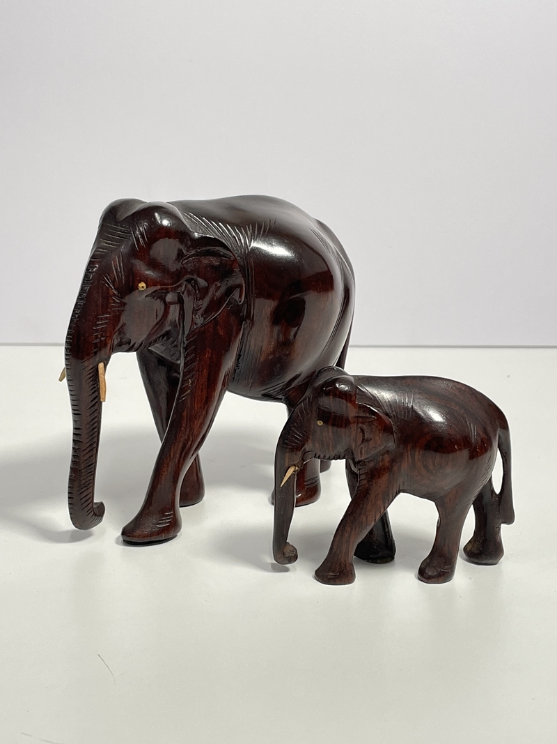 象 ゾウ 置物 木彫り 工芸品 オブジェ インテリア 動物 - 通販