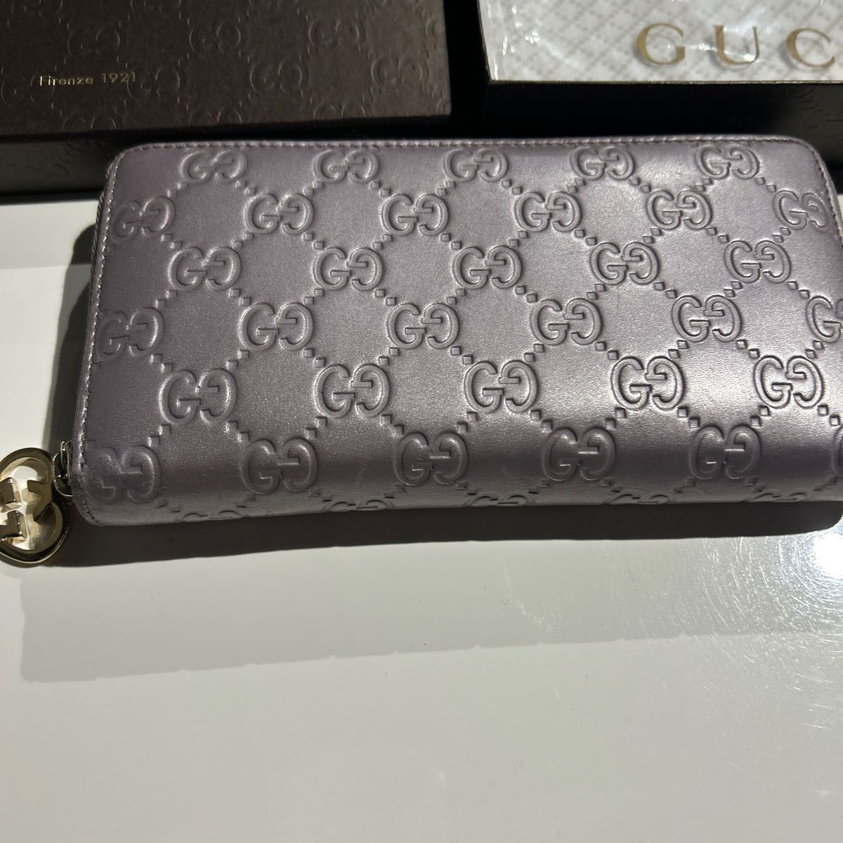 最終　お値下げ　GUCCI グッチ　ラウンドファスナー　長財布　ハートチャーム