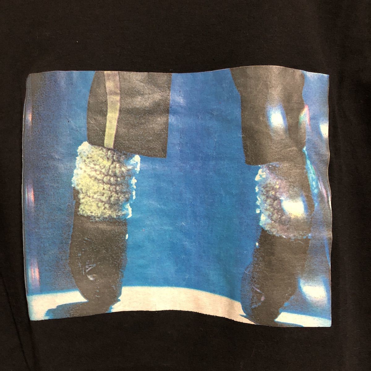 (k) 90s 90年代 マイケルジャクソン ピクチャープリント USA製 サイズM Tee Tシャツ デットストック 1ウォッシュ シングルステッチ 黒 _画像9