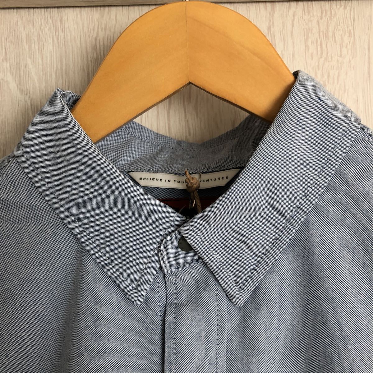 (k) new goods unused NANGA CORDURA COTTON OX DAIRY SHIRT sample sample snap-button blue short sleeves shirt size S