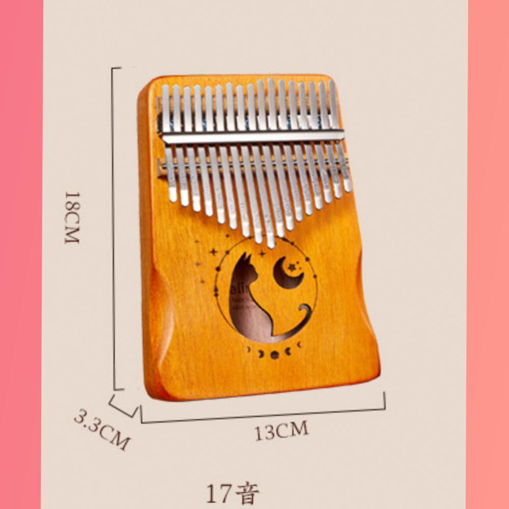 【高品質】カリンバ 親指ピアノ １７キー 猫 マホガニー材の画像4