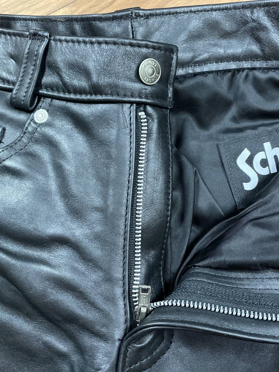 未使用品 SCHOTT ショット 6001 レザーパンツ ステアハイド ブラック
