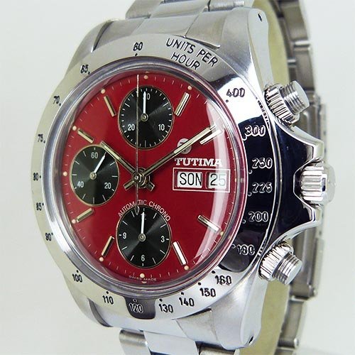  used Tutima [TUTIMA] 793 glass hyute chronograph red × black 