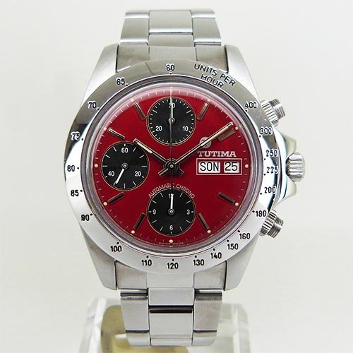  used Tutima [TUTIMA] 793 glass hyute chronograph red × black 